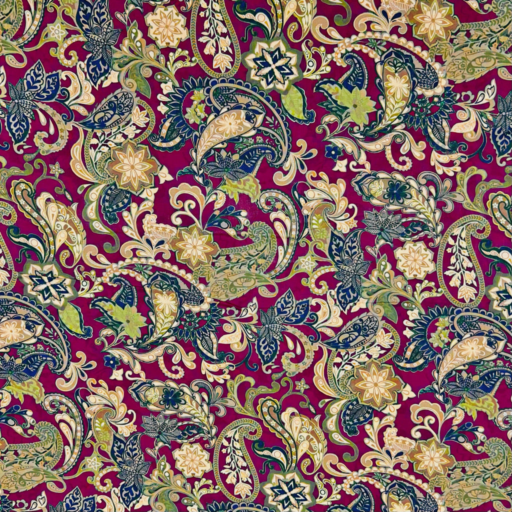 Majestic Paisley Cotton Lawn Fabric