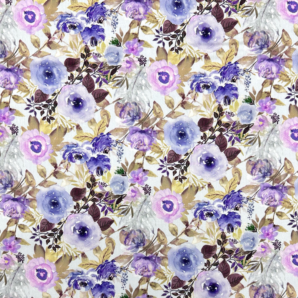 Cottage Bloom Rose & Hubble Cotton Poplin Fabric