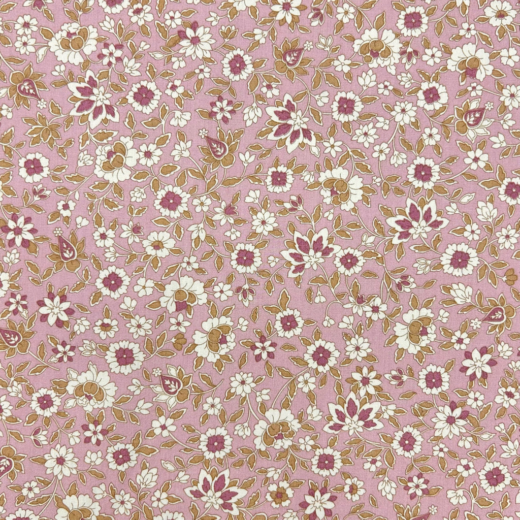 Cottage Meadow Rose & Hubble Cotton Poplin Fabric
