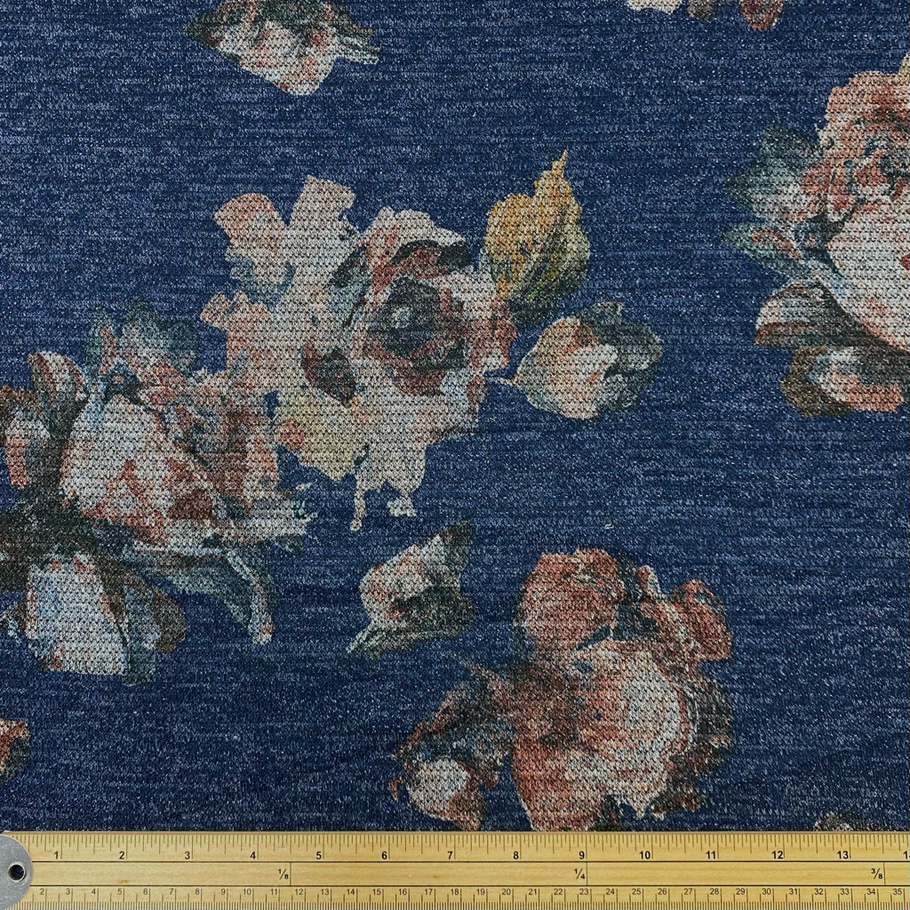 Blooming Flowers Lurex Jersey Fabric