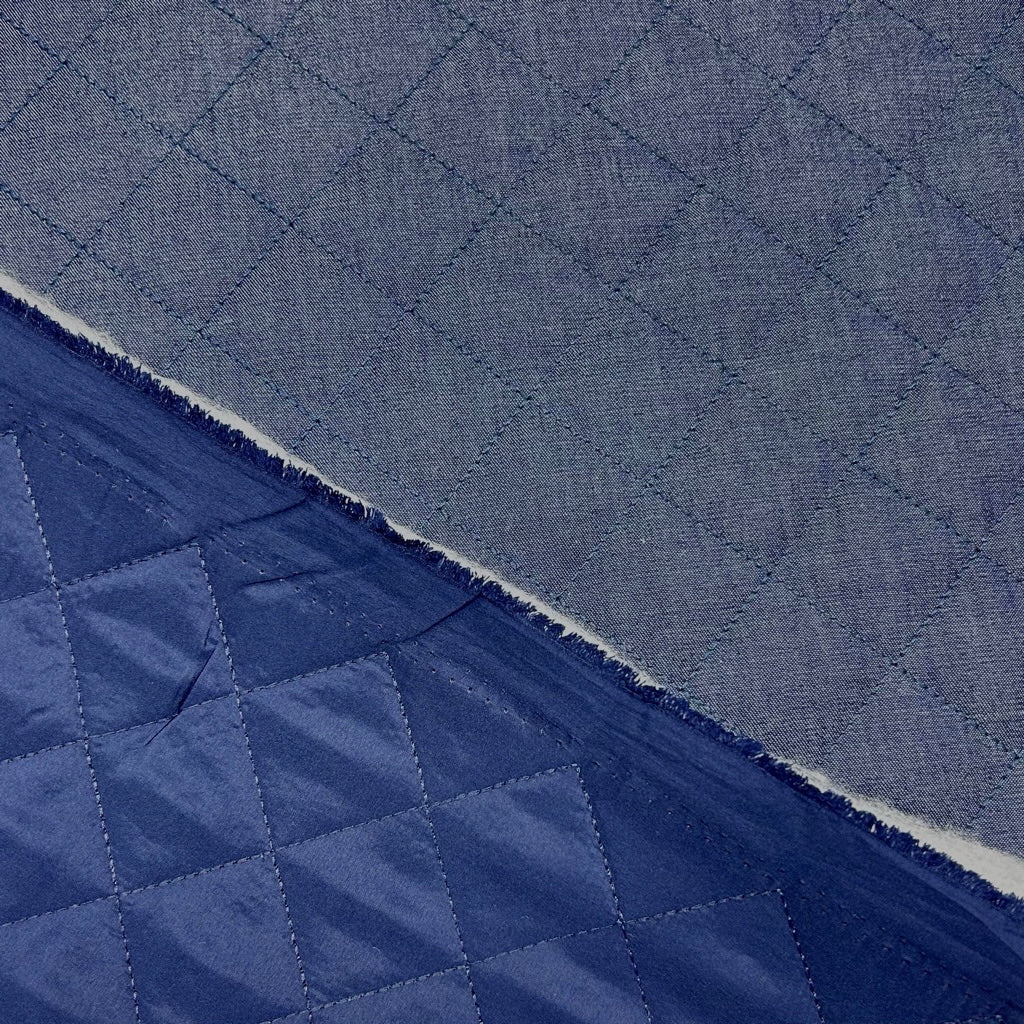 Diamond Quilted Cotton Denim Fabric
