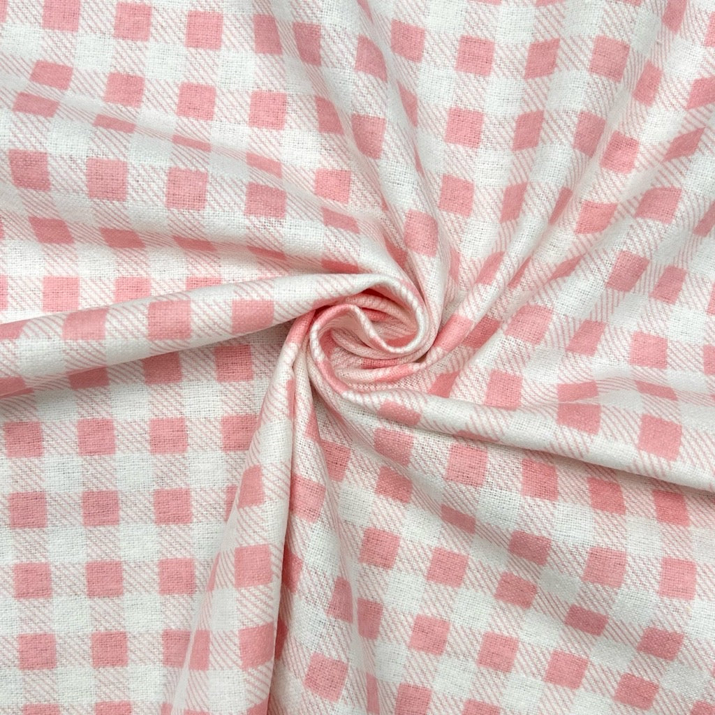Double Check Brushed Cotton Blend Fabric
