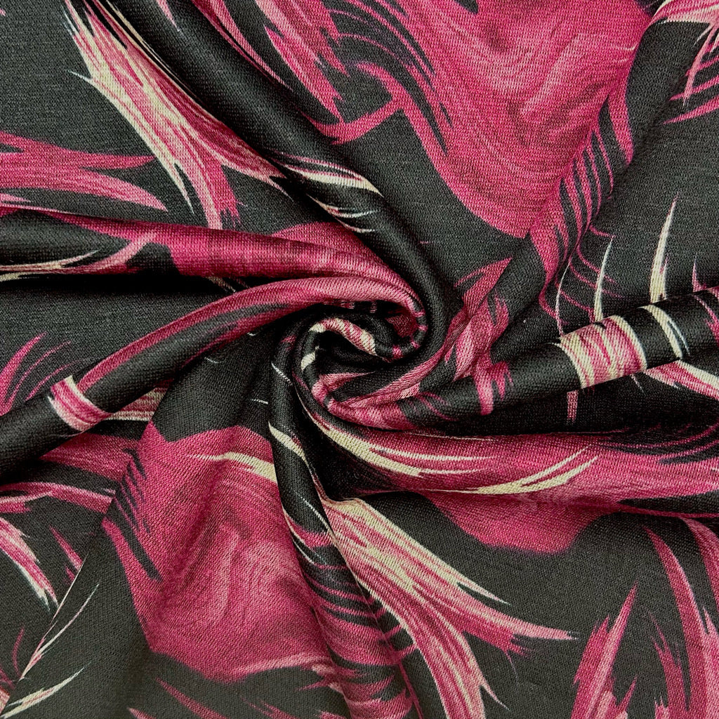 Abstract Feathers Digital Modal-Touch Jersey Fabric