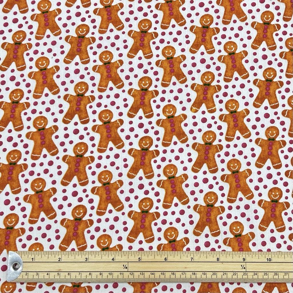 Gingerbread Man Polycotton Fabric - Pound Fabrics