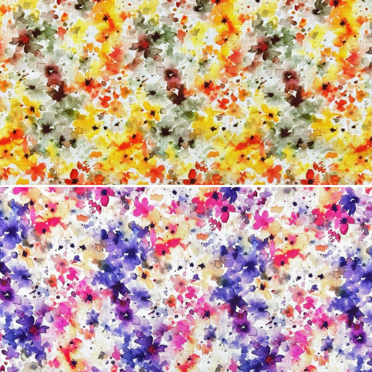 Floral Brushstrokes Linen Viscose Fabric