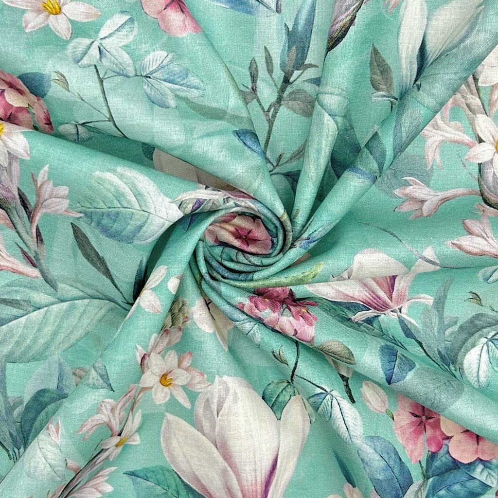Serene Bloom Cotton Lawn Fabric