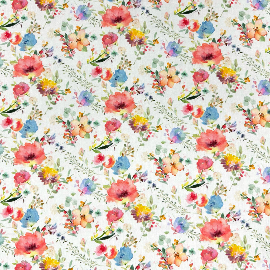 Petal Splash Rose & Hubble Cotton Poplin Fabric