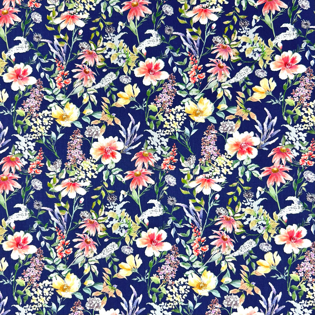 Daisy Vine Rose & Hubble Cotton Poplin Fabric