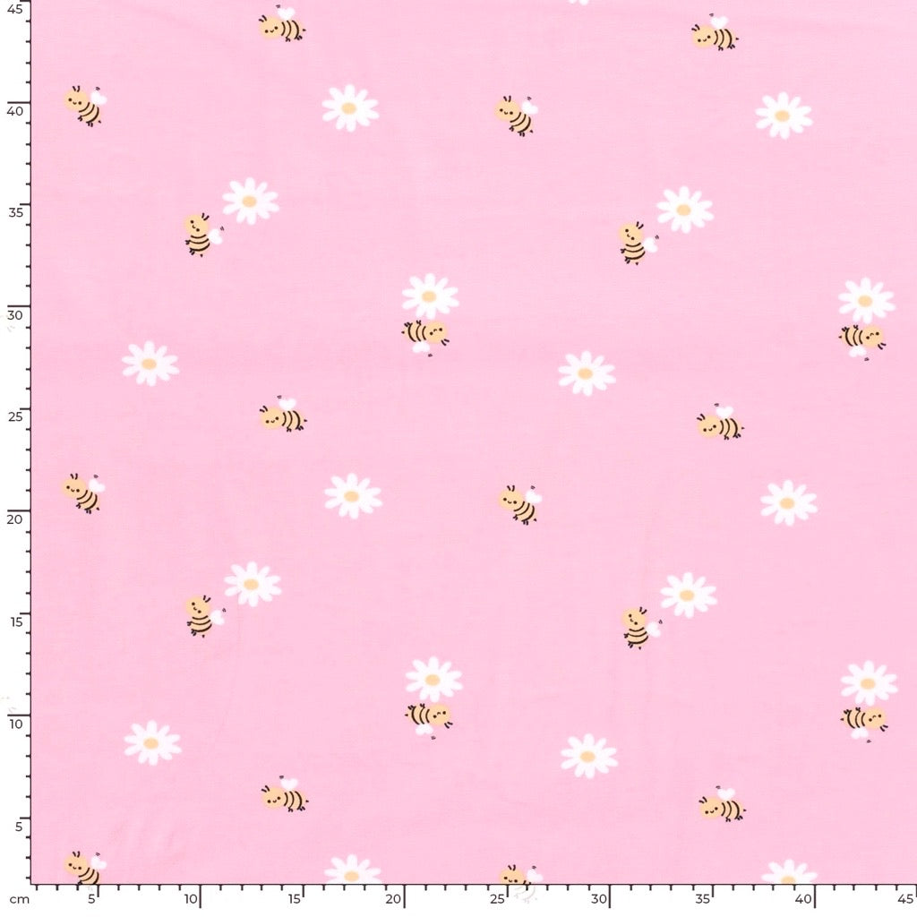 Honeybee Blossom Cotton Jersey Fabric