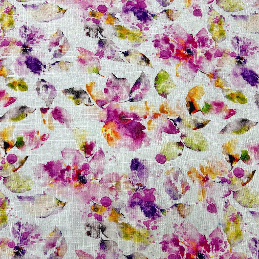 Watercolour Garden Linen Viscose Fabric - Pound Fabrics