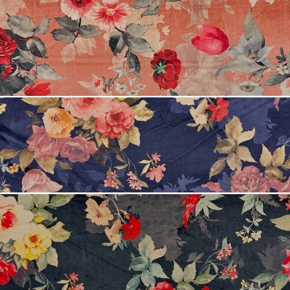 Blossom Mix Stretch Velvet Fabric