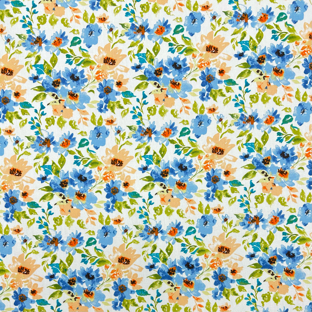 Botanical Mix Rose & Hubble Cotton Poplin Fabric