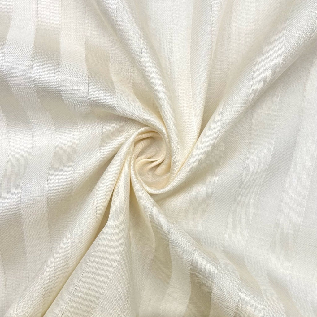 100% Cotton Striped Cream Percale Sheeting Fabric - 108&quot; Wide