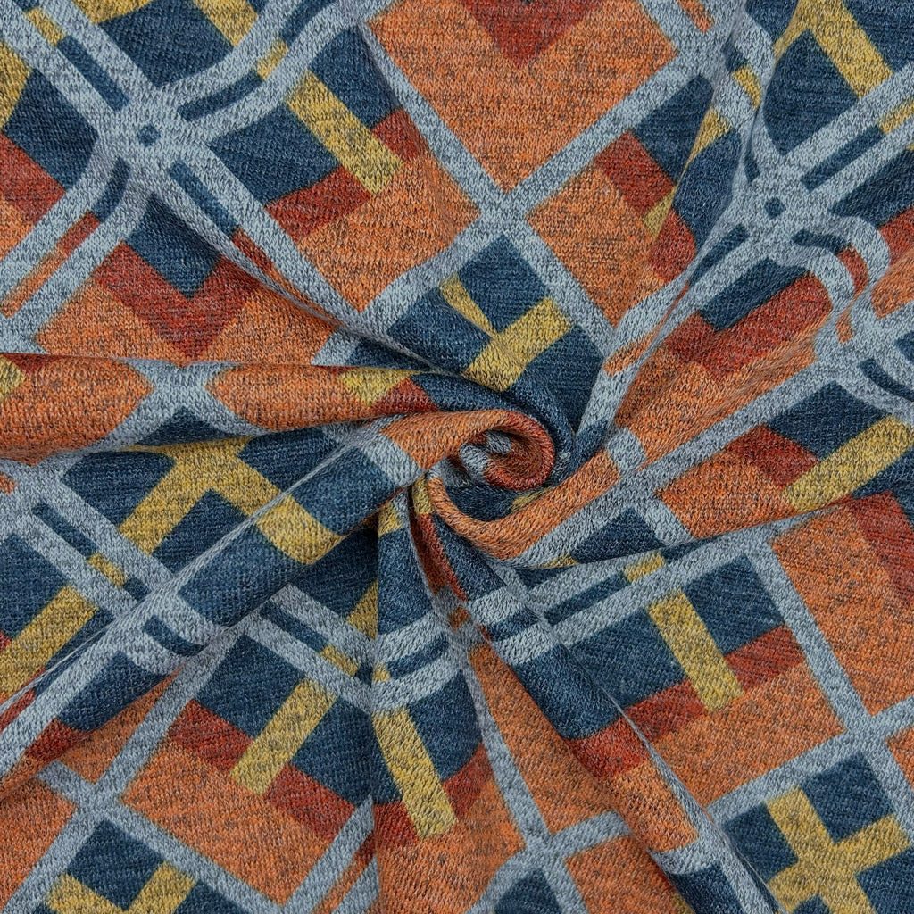 Cross Grid Premium Knit Jersey Fabric