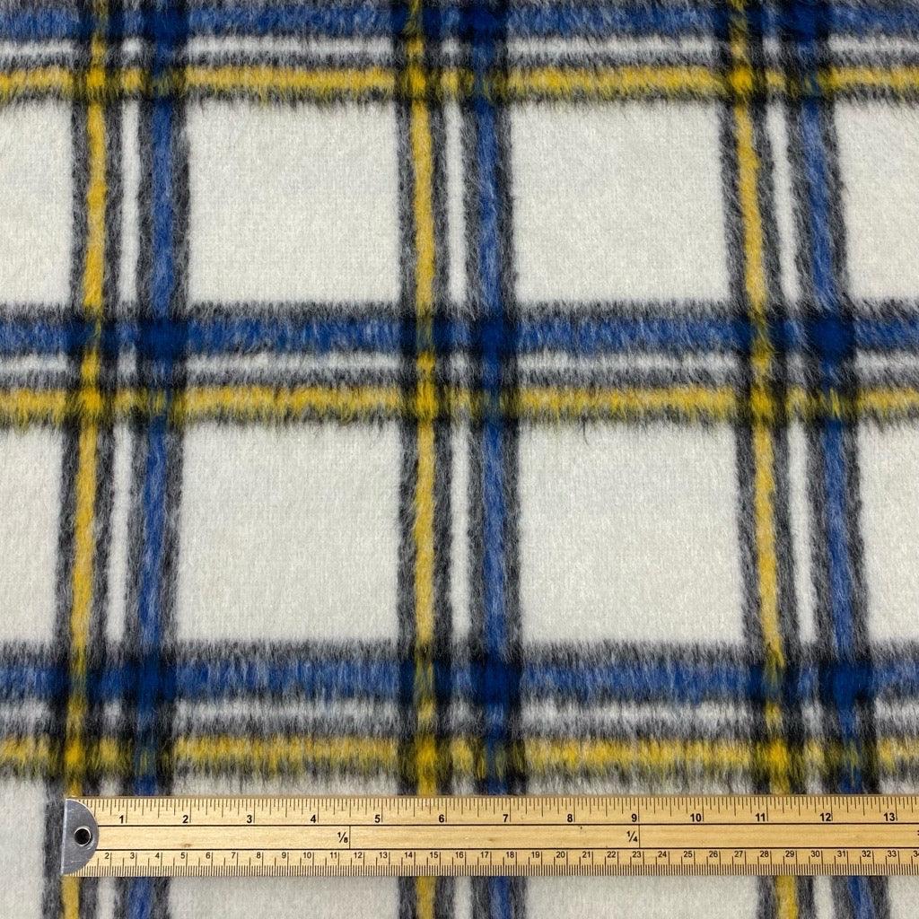 Blue/Yellow Checkered Wool Blend Fabric - 2 metres for £9.95 #10 - Pound Fabrics