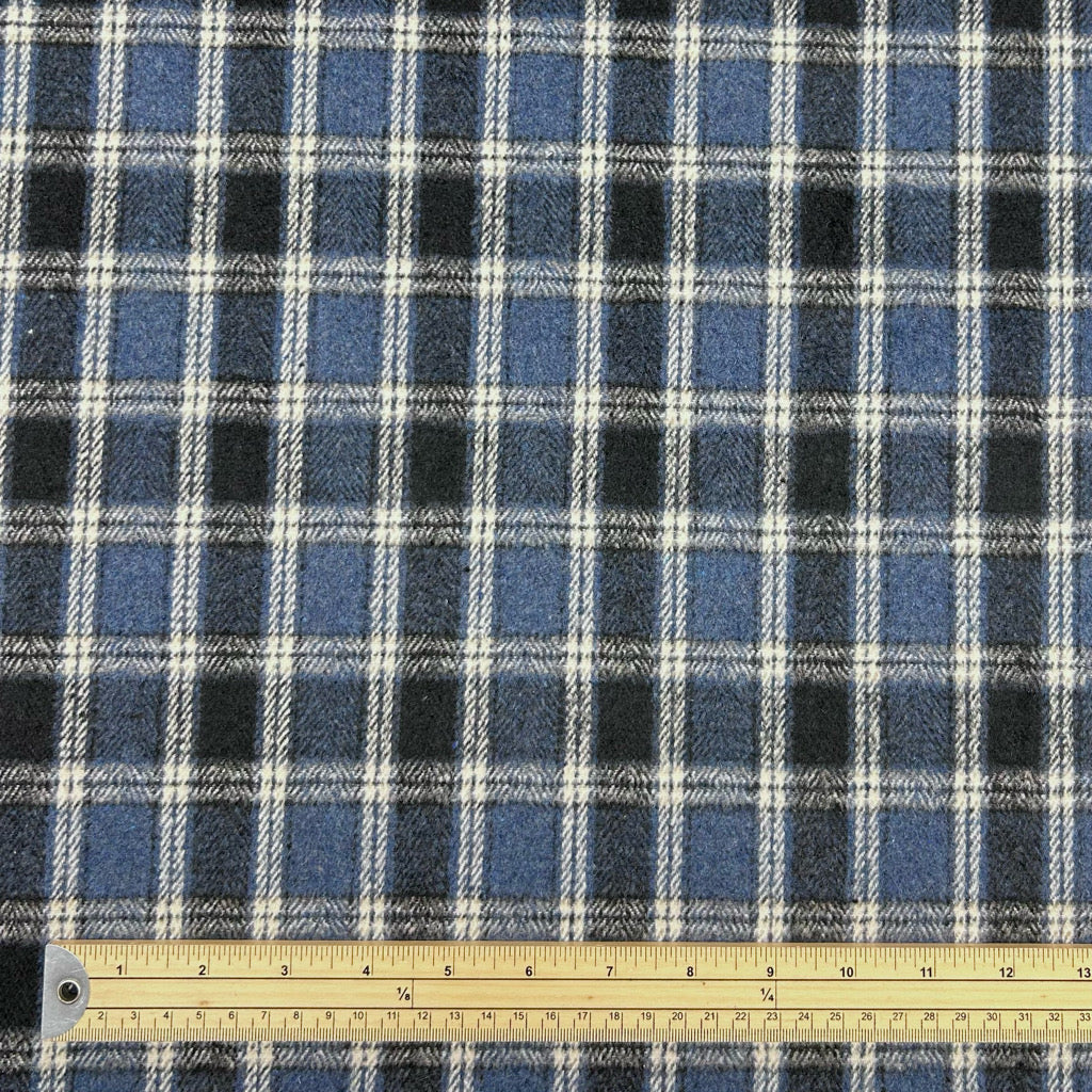 Check Squares Wool Blend Fabric - Pound Fabrics