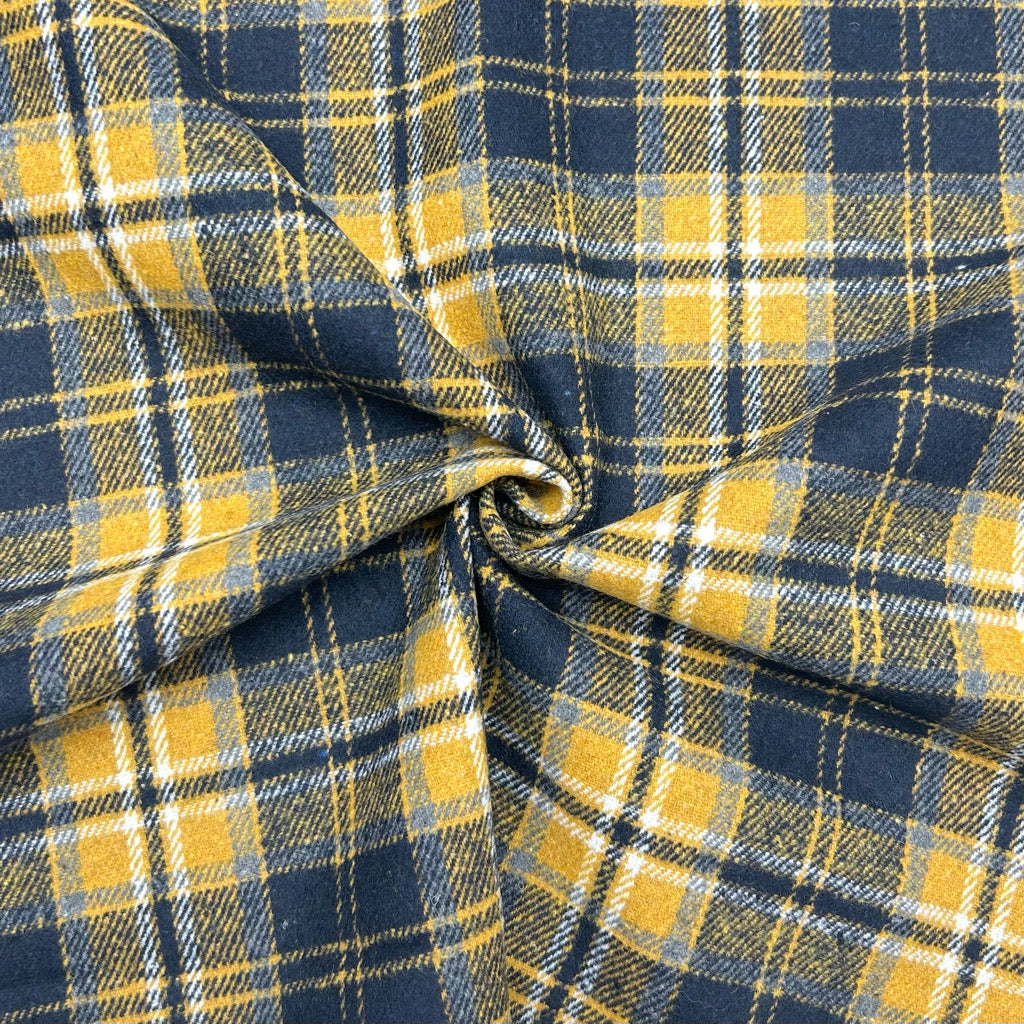 Tartan Check Wool Blend Fabric - Pound Fabrics