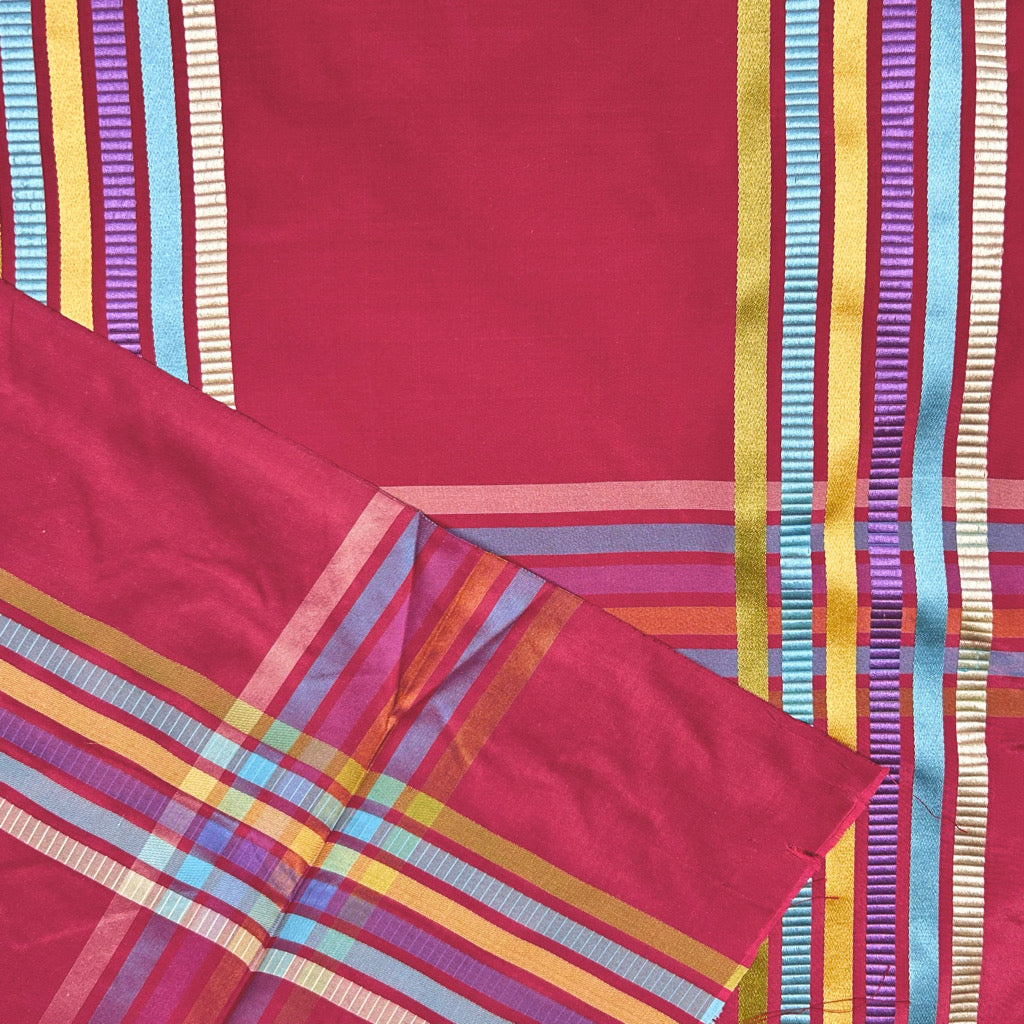 Colour Line Silk Curtain Fabric
