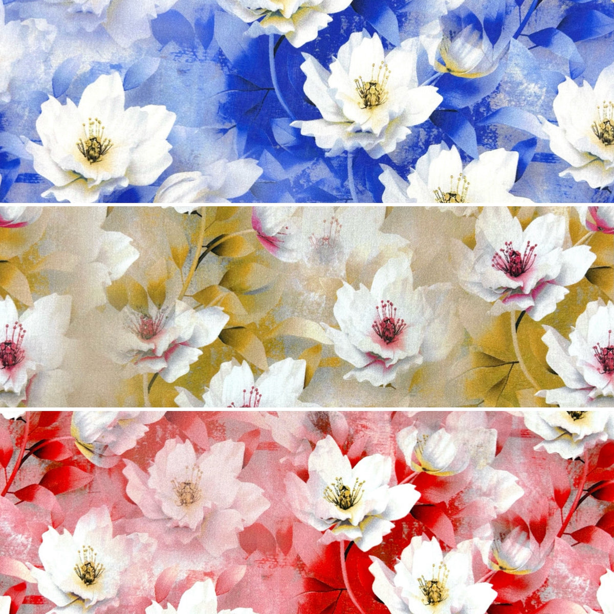 Floral Cloudscape Cotton Lawn Fabric