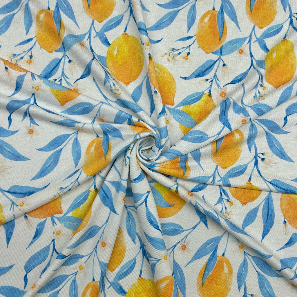 Lemon Branches Viscose Jersey Fabric - Clearance – Pound Fabrics