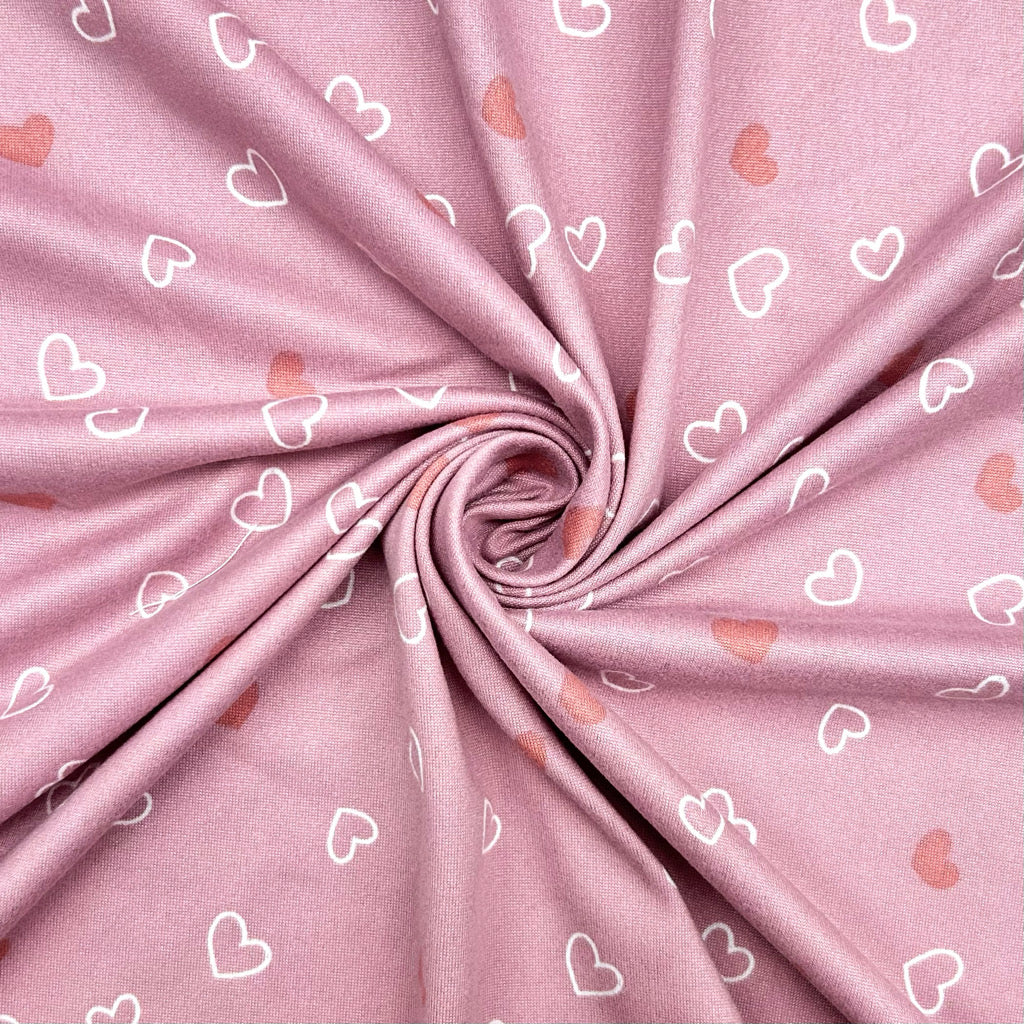 Tiny Hearts Flannel Jersey Fabric