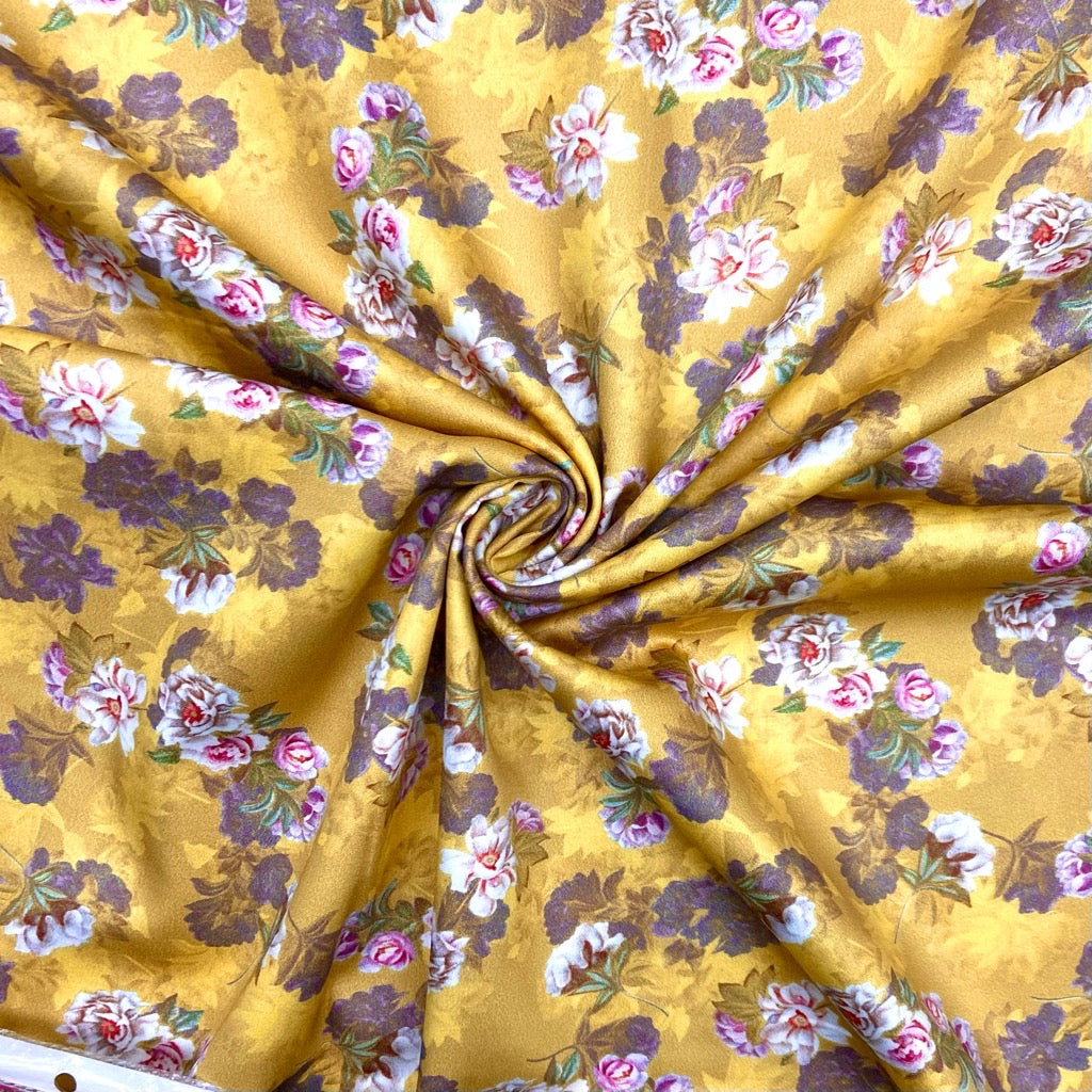 Floral Fusion Cotton Satin Fabric