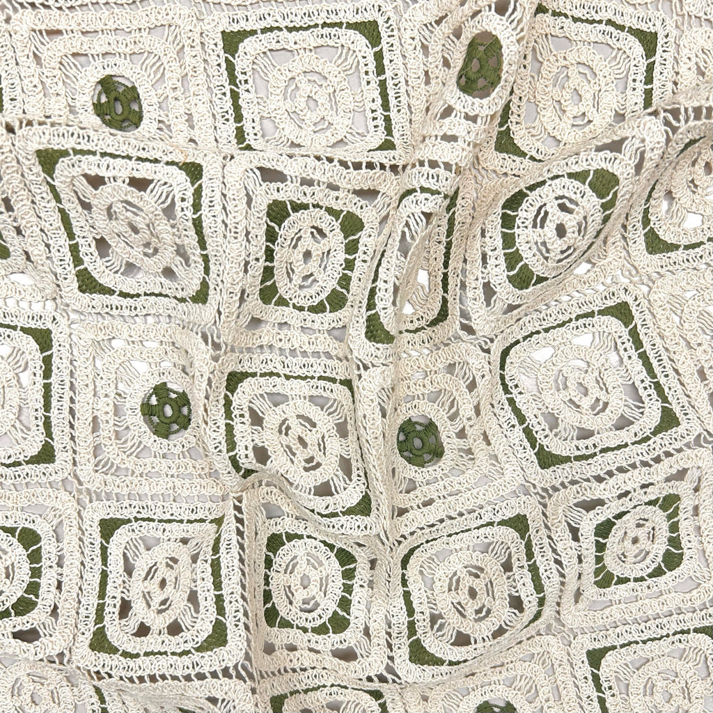 Retro Bloom Crochet Lace Fabric