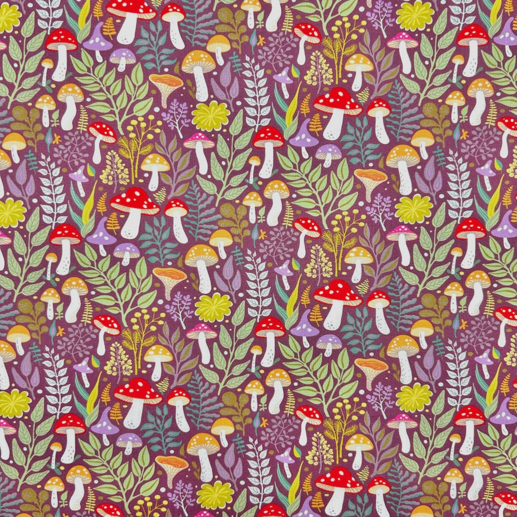 Mushroom Meadow Polycotton Fabric