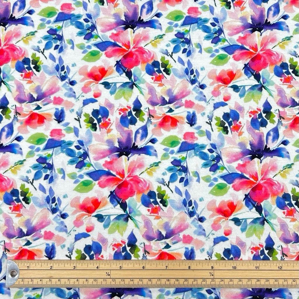 Abstract Meadow Bamboo Jersey Fabric - Pound Fabrics