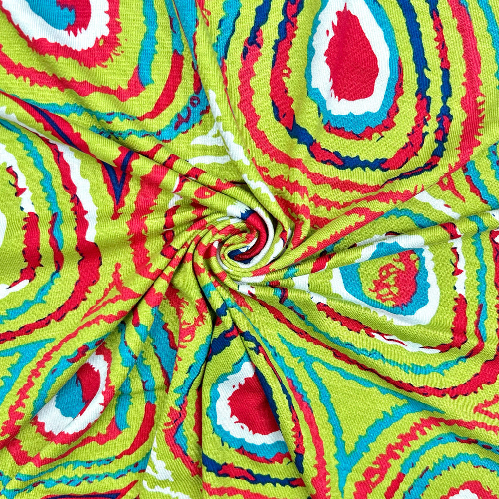 Circle Rings Viscose Jersey Fabric