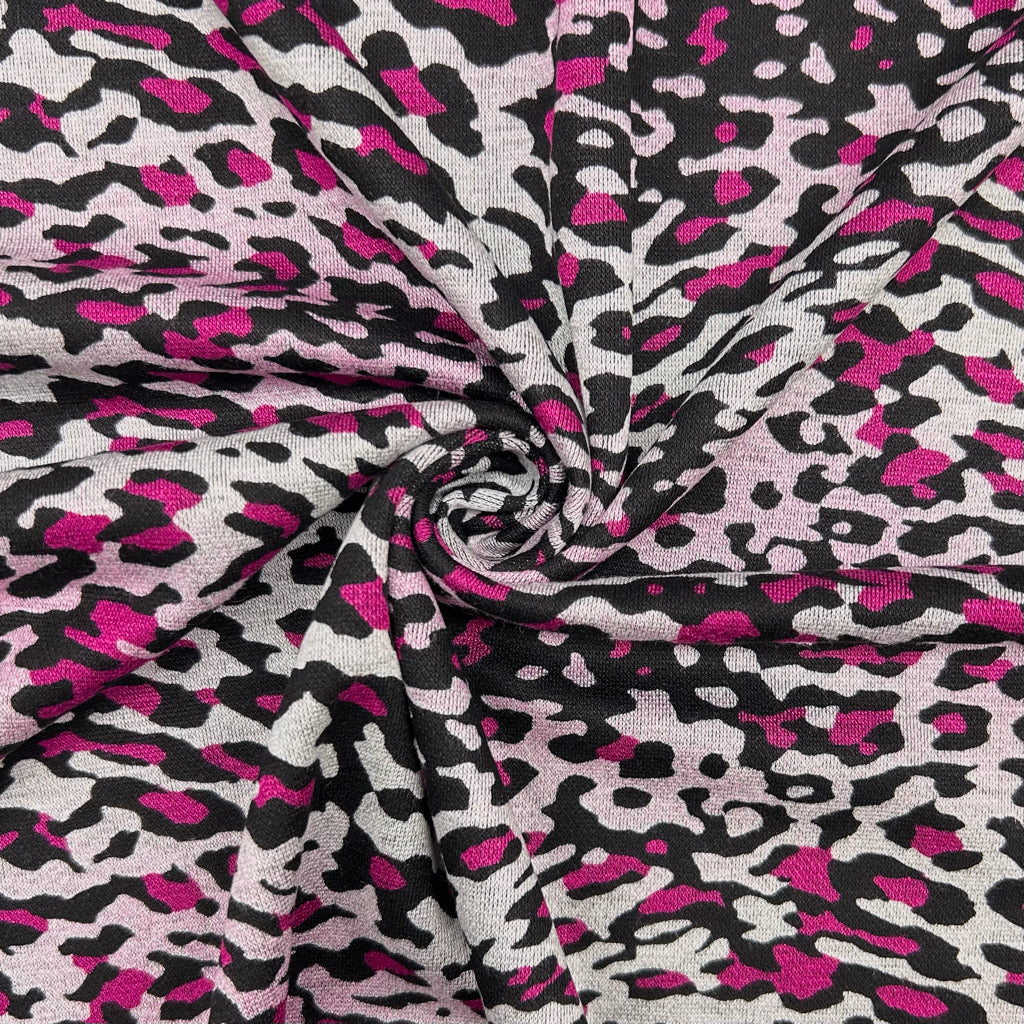 Ombre Leopard Viscose Ponte Roma Fabric