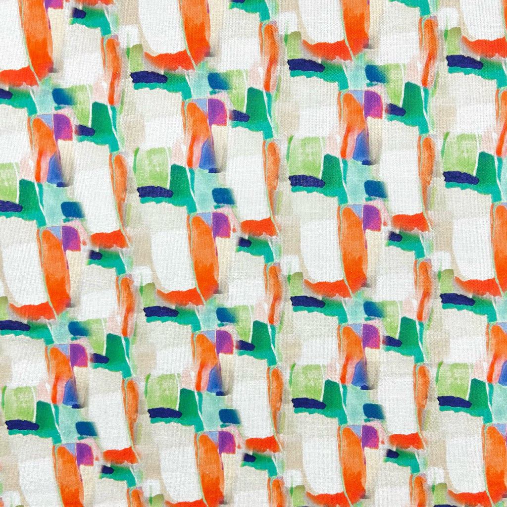 Pastel Waves Cotton Linen Blend Fabric