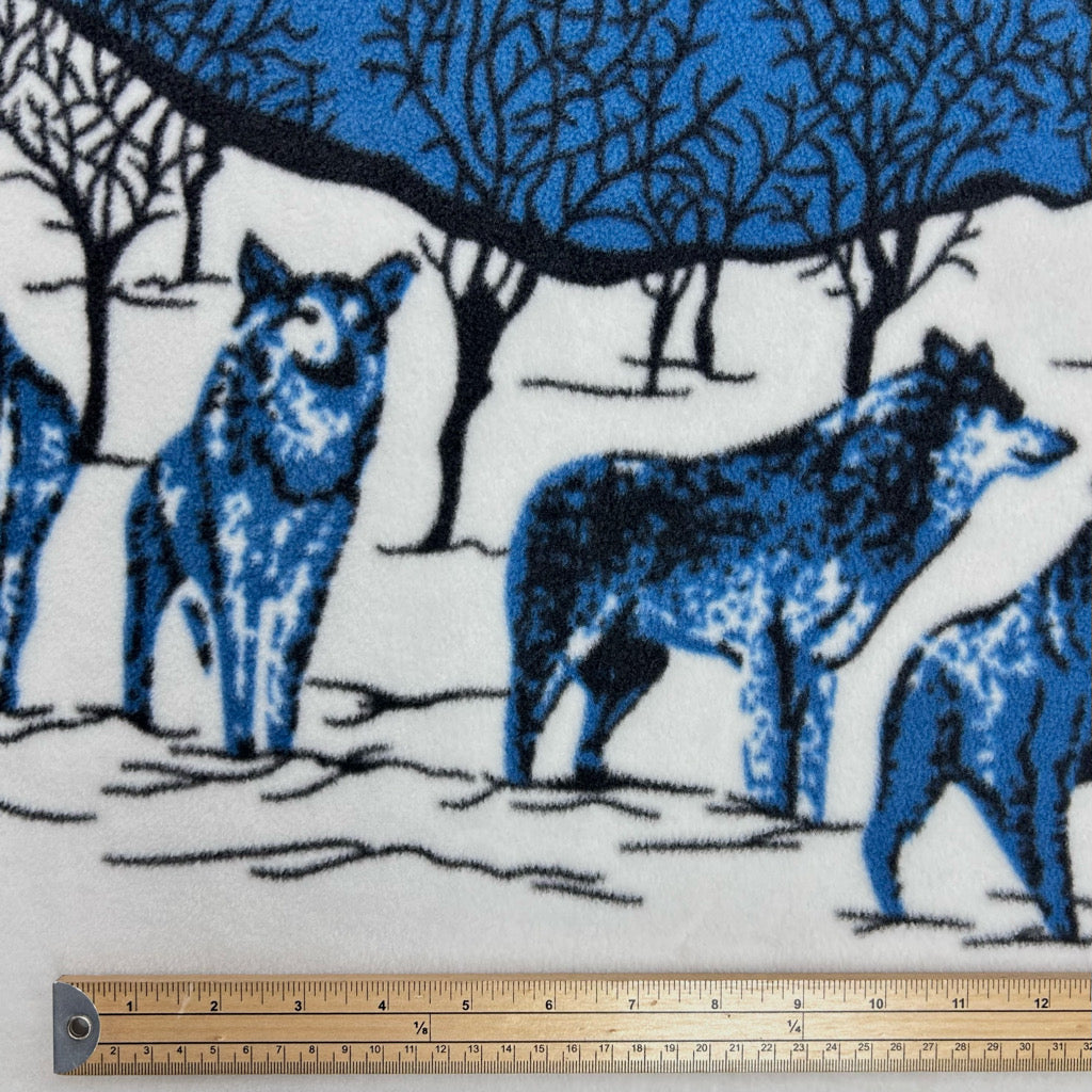 Midnight Wolf Anti Pill Polar Fleece Fabric