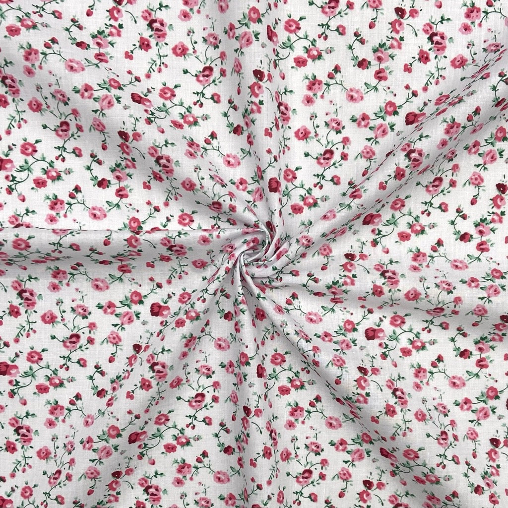 Dainty Flowers Polycotton Fabric - Pound Fabrics