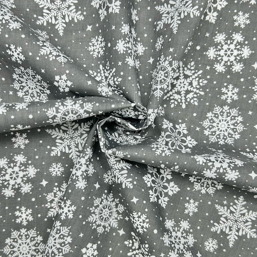 All Over Snowflakes Polycotton Fabric
