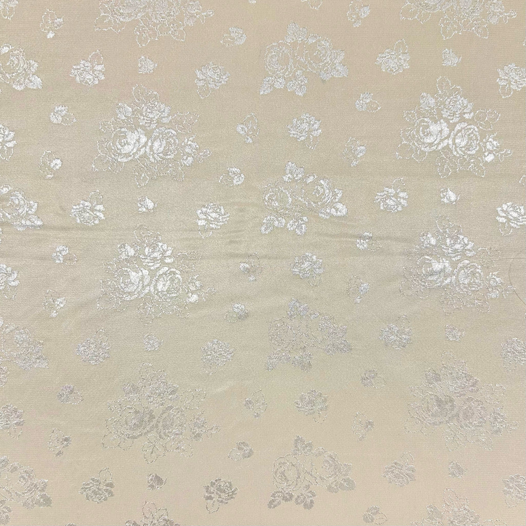 Blush Meadow Jacquard Satin Fabric