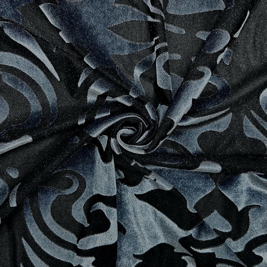 Smokey Strokes Burnout Velvet Fabric