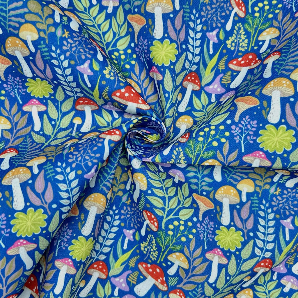 Mushroom Meadow Polycotton Fabric