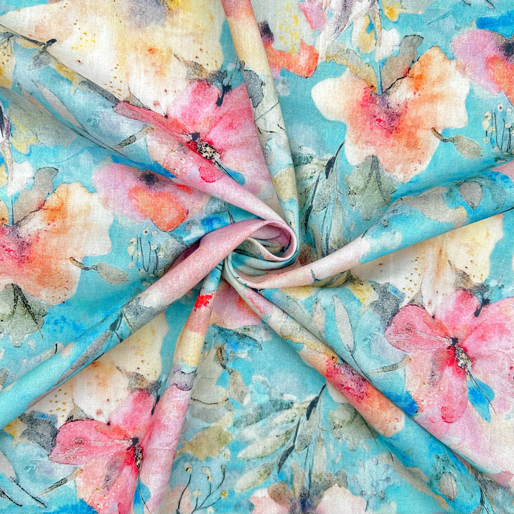 Wildflower Meadow Cotton Lawn Fabric