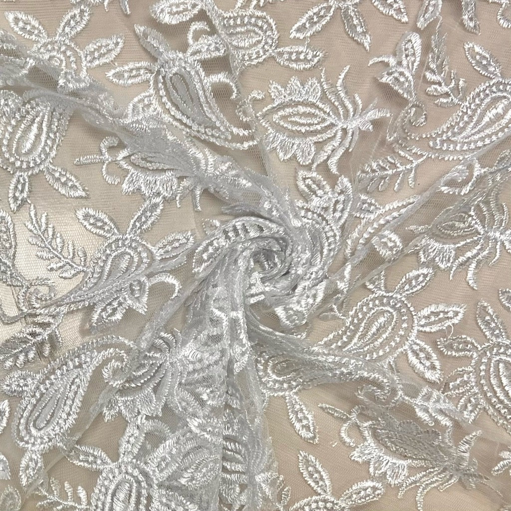 Paisley Bridal Lace Fabric