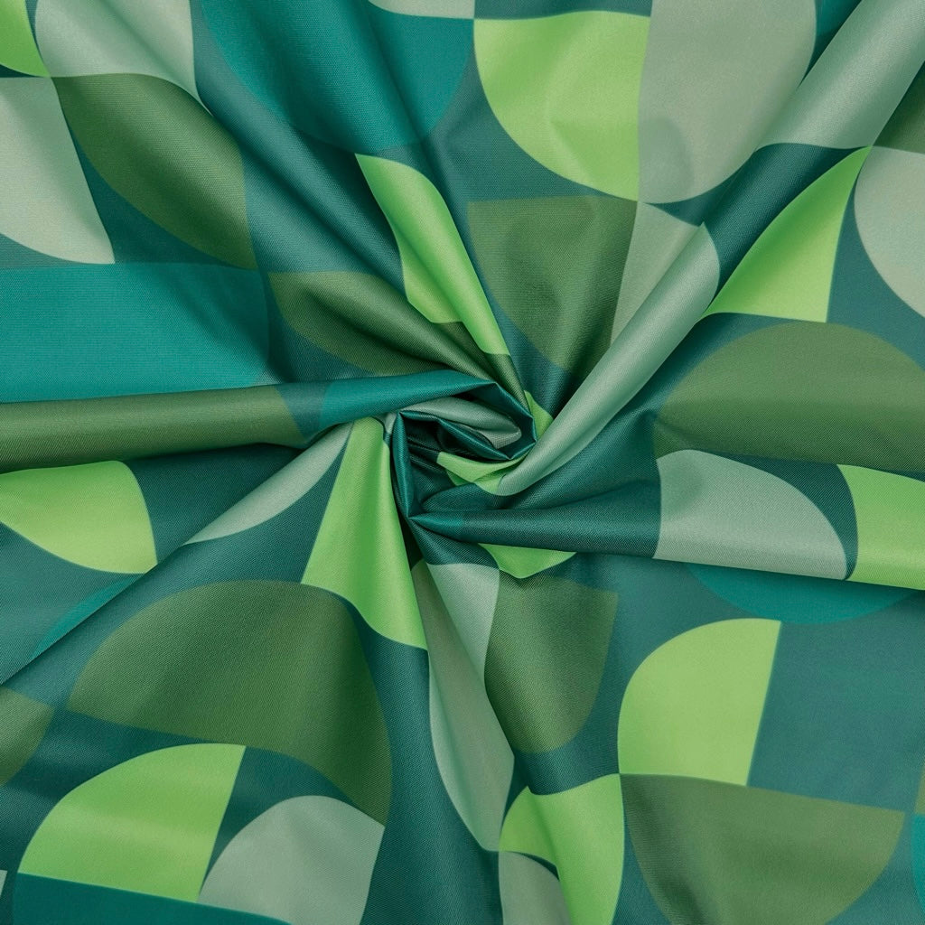 Retro Green Water Repellent Poncho Fabric