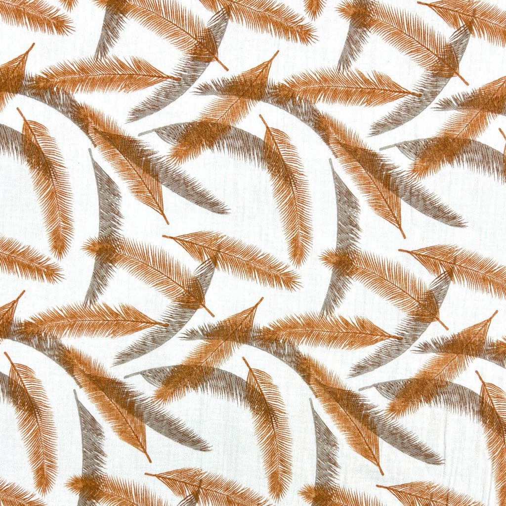 Soft Feathers Flat Double Gauze Fabric