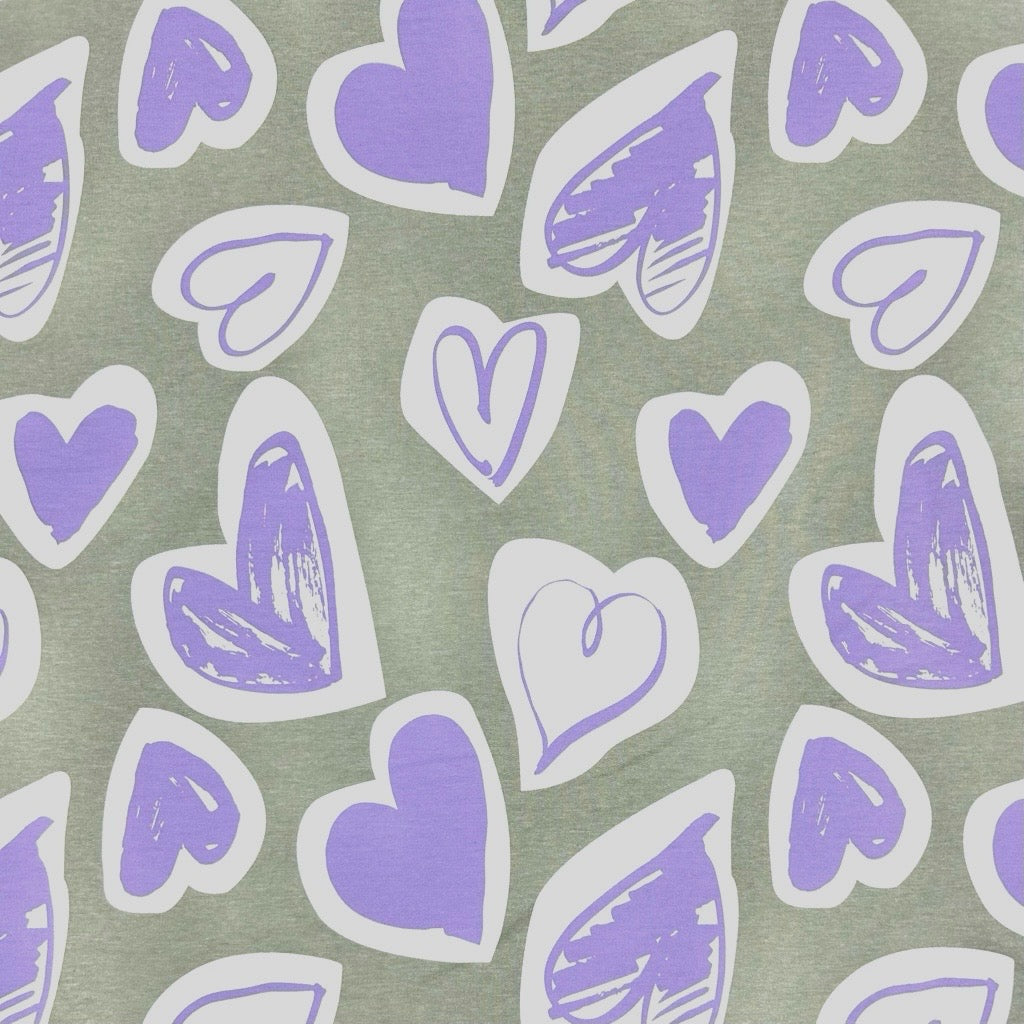 Hearts Club French Terry Fabric