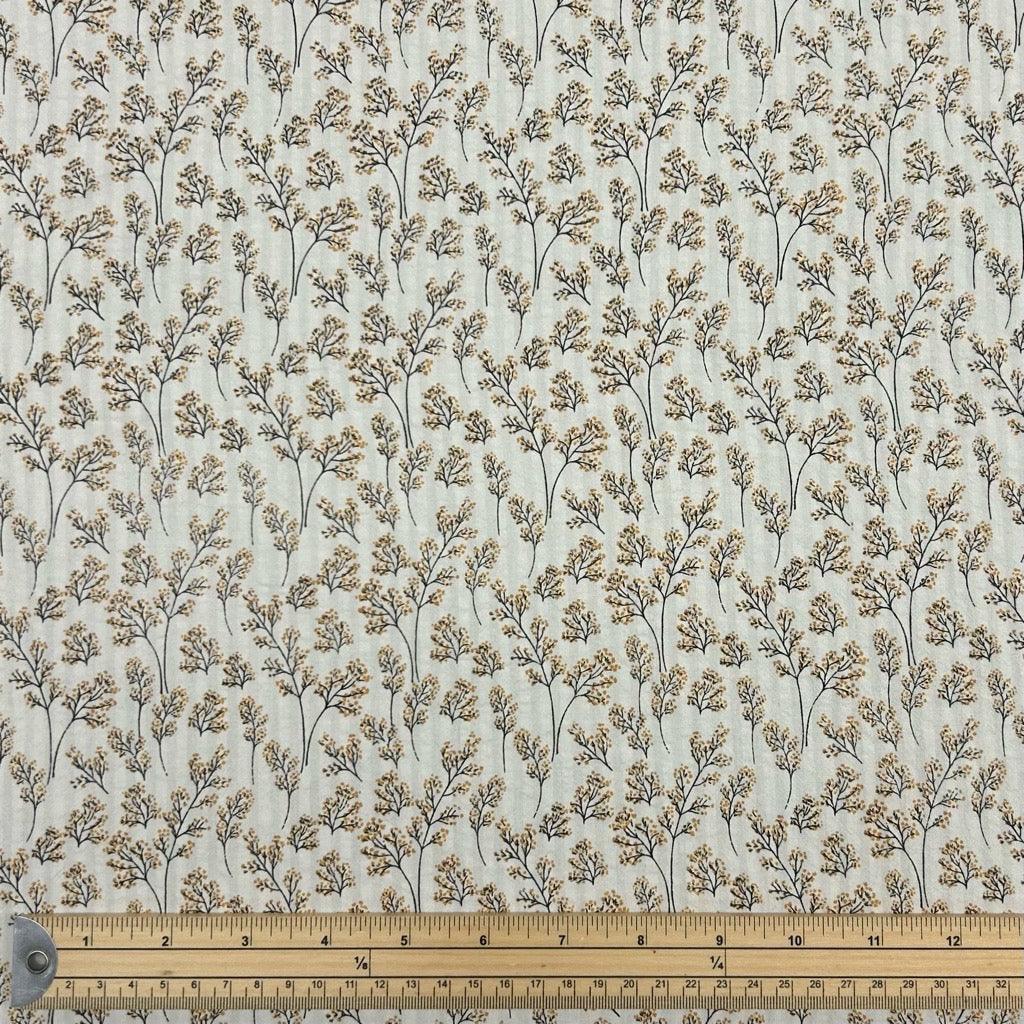 Blooming Branches Cotton Seersucker Fabric - Pound Fabrics