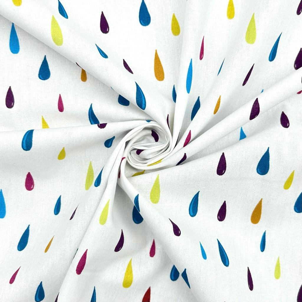 Raindrops Cotton Poplin Fabric
