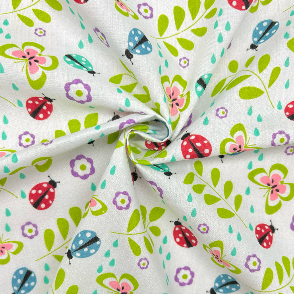 Ladybird Meadow Polycotton Fabric