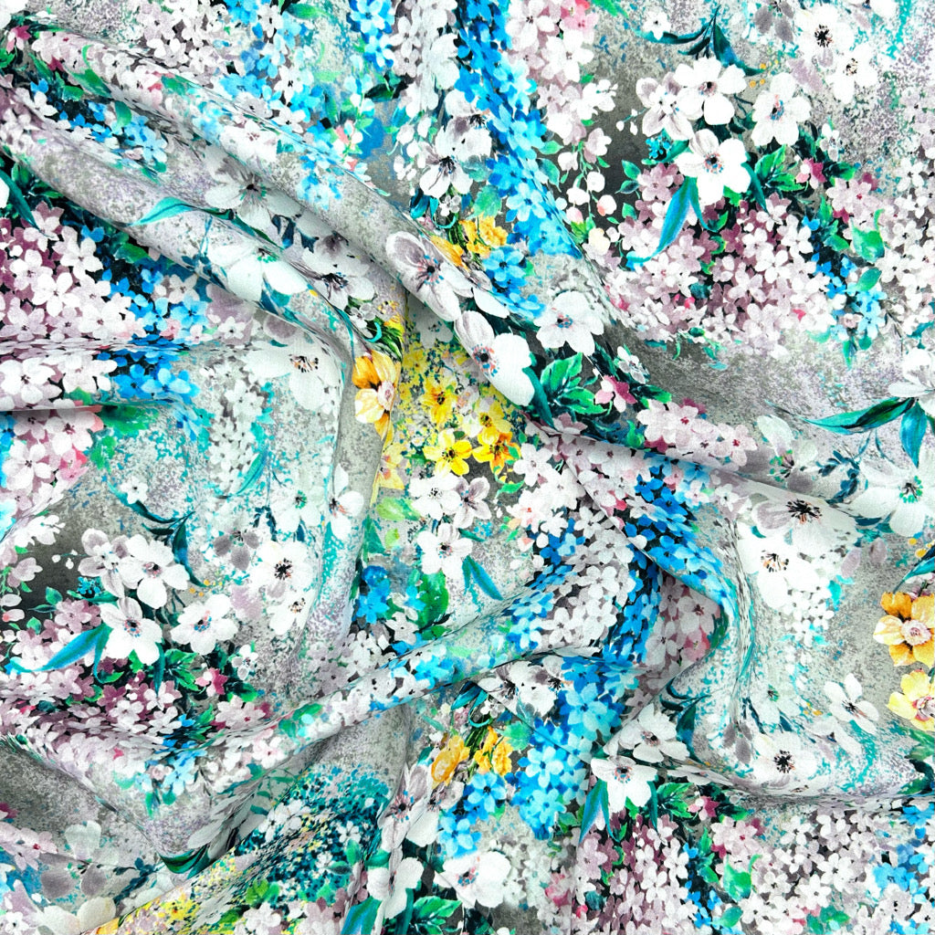 Blooming Meadow Viscose Poplin Fabric