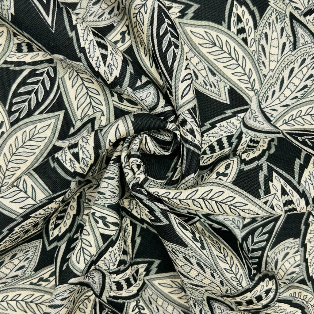 Dusky Botanical Linen Viscose Fabric