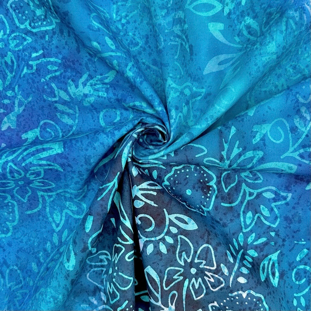 Floral Vines Cotton Batik Fabric