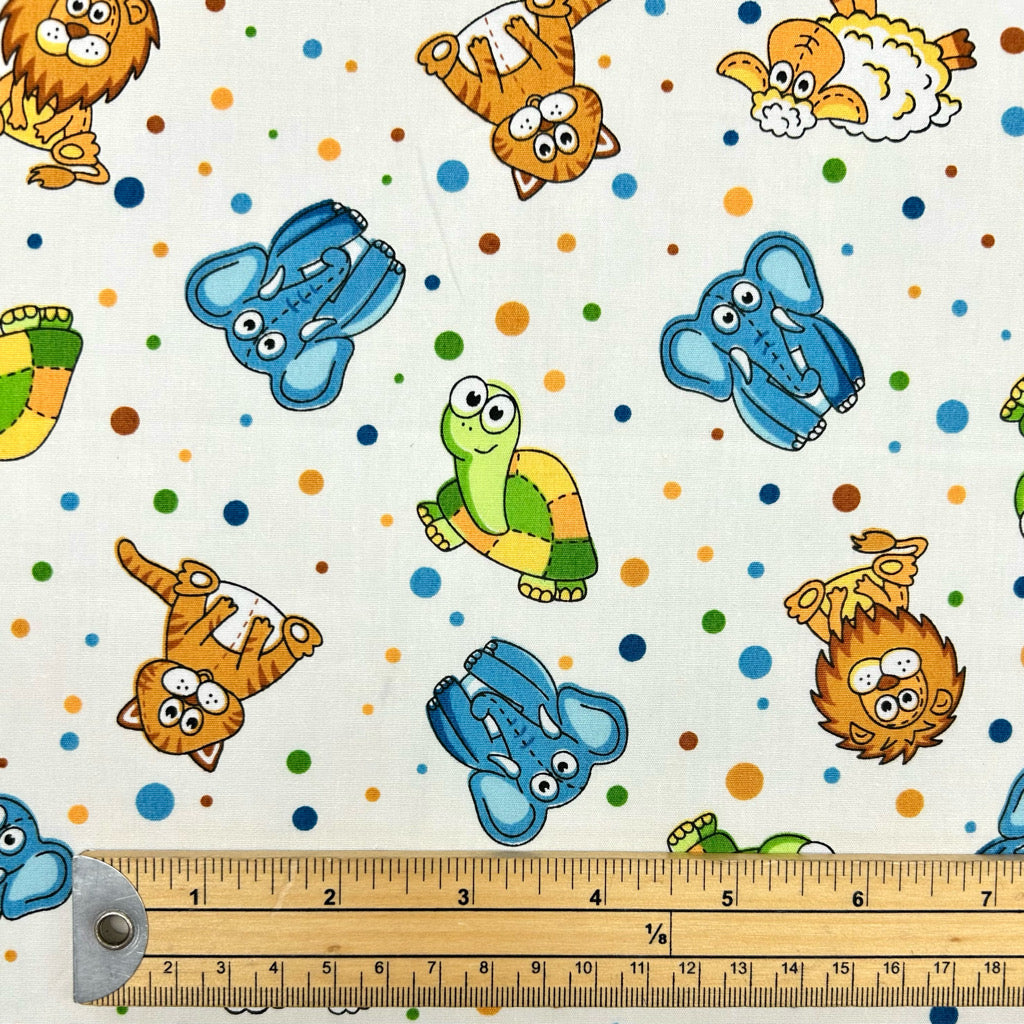 Jungle Friends Rose & Hubble Cotton Poplin Fabric